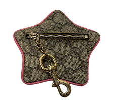 GUCCI GG Supreme Star Coin Case with Keychain H11cm x W11cm Beige PVC Leather