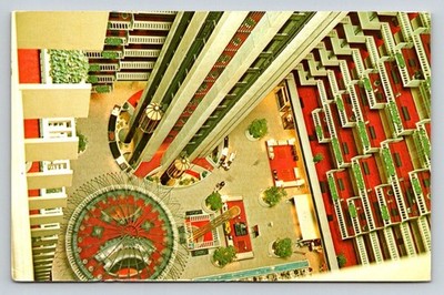 Vintage Hyatt Regency Atlanta Atrium Postcard 1971 Posted GA Hotel Architecture