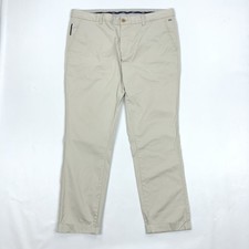 19v69 Italia Men's Light Grey Chino Pants Size 50 (US 34) Flat Front Trousers