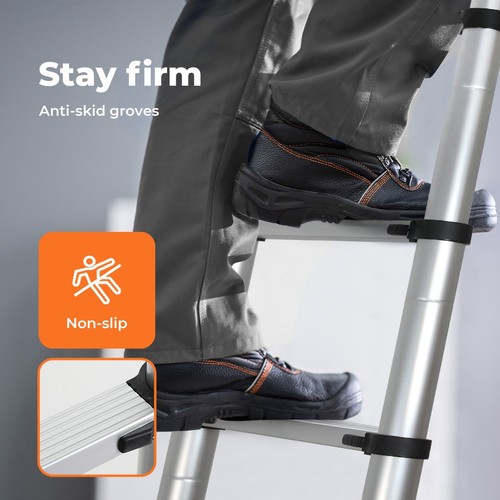 Telescopic Ladder Step Aluminium Extension Portable MultiPurpose 2/2.6/3.2/3.8m - Picture 7 of 108
