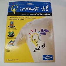 Iron-On Transfer Paper Fabric Inkjet Printers 8.5" x 11" Invent It 10 Sheets