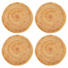 4 Pcs Rattan Trivets for Hot Dishes-Insulated Hot Pads, Pot Holder for5830