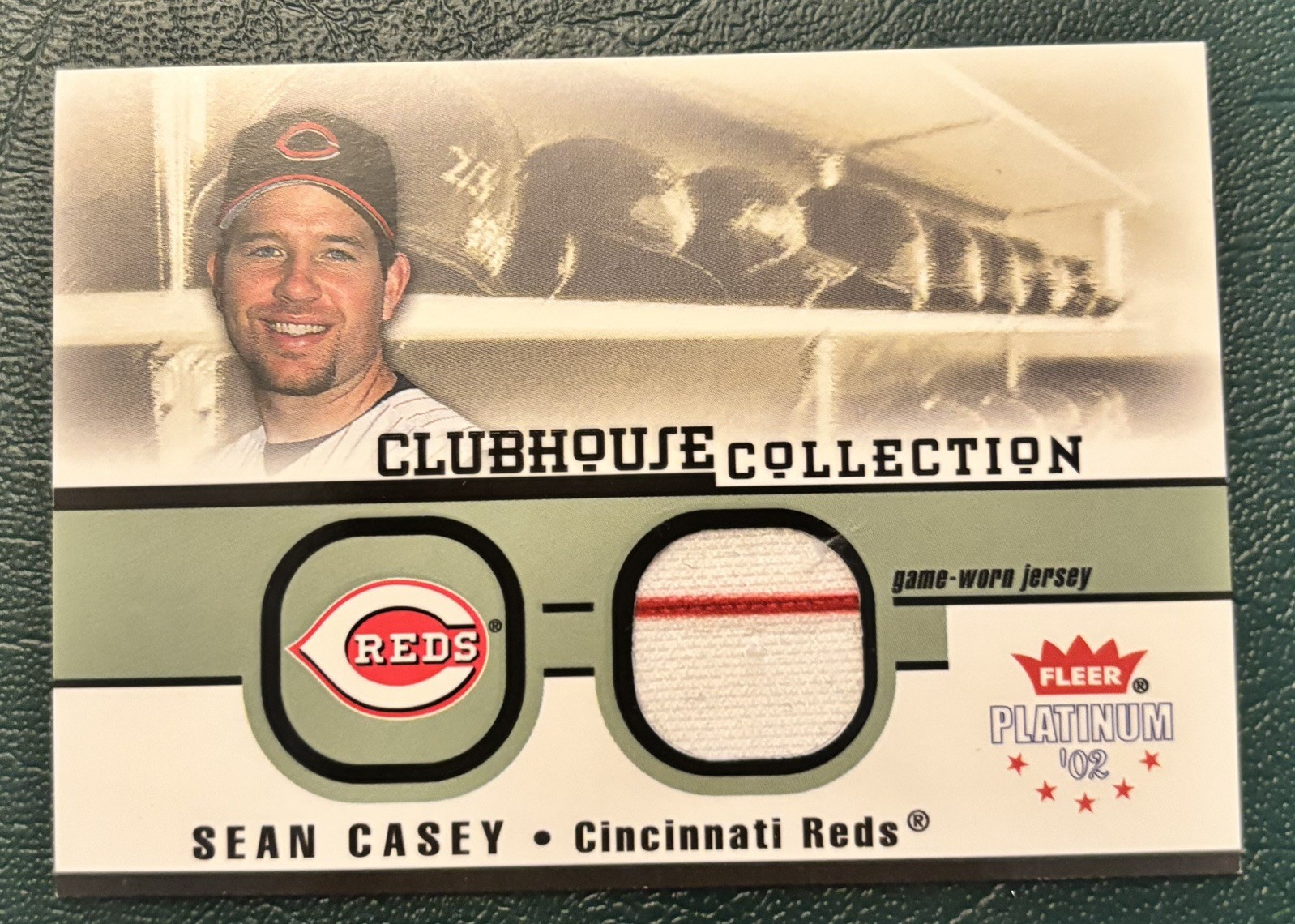 2002 Fleer Platinum - Clubhouse Collection Sean Casey Reds Jersey Patch (MEM)
