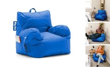 Dorm Bean Bag Chair with Drink Holder and Pocket, Sapphire Smartmax, Durable