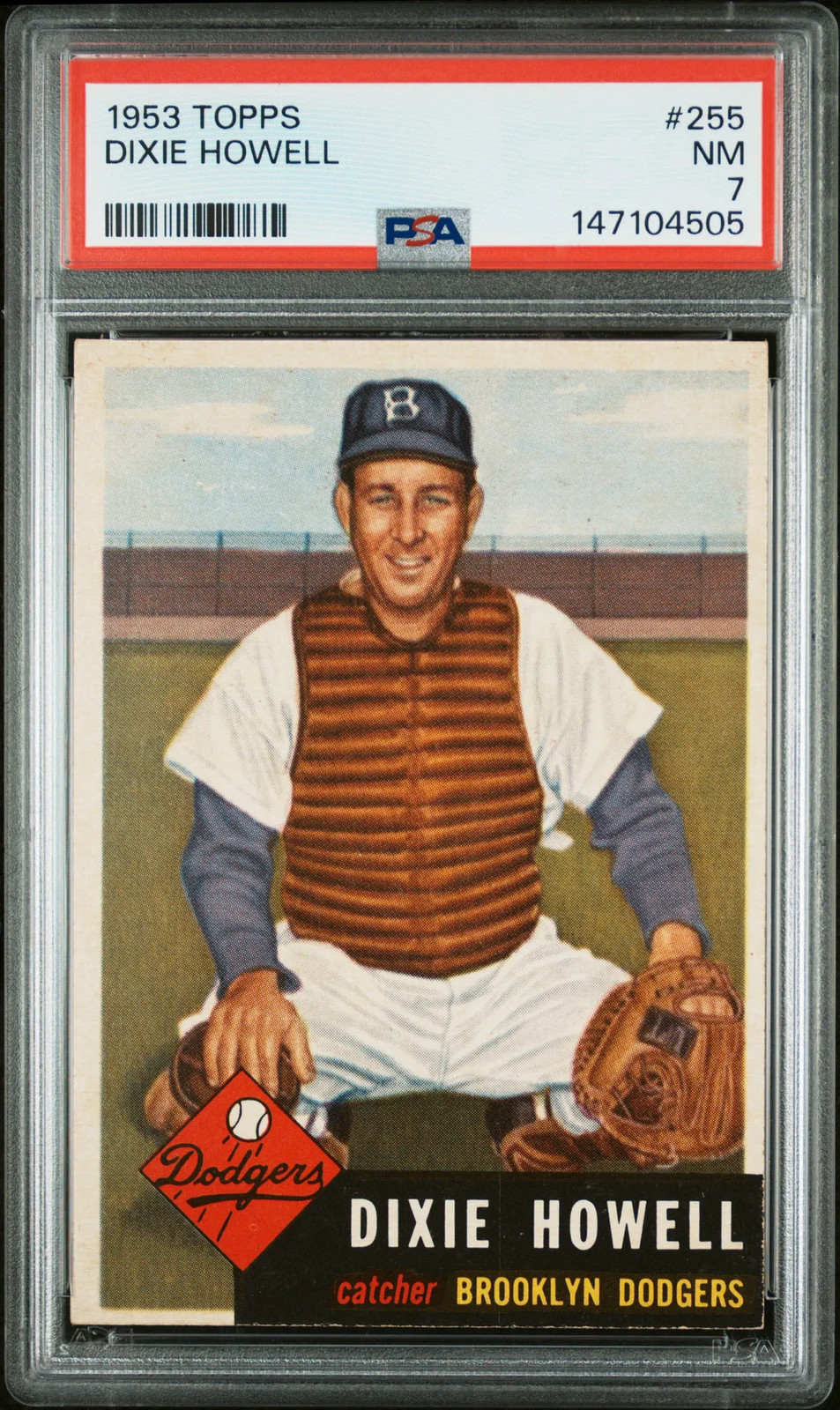 1953 Topps #255 Dixie Howell Short Print Dodgers PSA 7