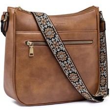 Crossbody Bags for Women Leather Purses: Vegan Cross Body Bag with Adjustable...