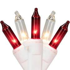 Northlight Set of 35 Red & Clear Mini Christmas Lights 2.5" Spacing - White Wire