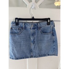 Abercrombie Fitch High Rise Denim Mini Skirt Size 28 / 6 Medium Wash
