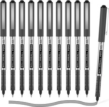 Shuttle Art Rollerball Pens, 10 Pack 0.5Mm Extra Fine Point Black Liquid Ink Pen