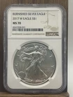 2017-W $1 BURNISHED AMERICAN SILVER EAGLE 1 OZ .999 - NGC MS-70