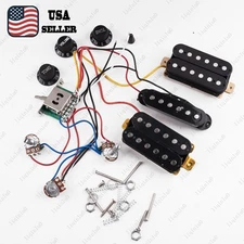 Electric Guitar Wiring Harness HSH Pickups 5 Way w/ 500K Pots for Strat - Black
