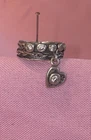 Vintage Didae Shablool Israel Sterling 925 Silver Dangling Heart Ring Sz 7.75￼