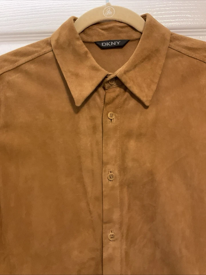 Short sleeve men’s subtle suede Shirt HONEY COLOR - Image 2 of 4