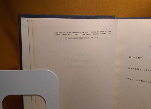 Molloy, Malone Dies, The Unnamable by Samuel Beckett 1959 HC 1st Edition Ex-lib. - Picture 2 of 13