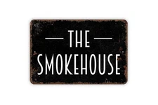 Smokehouse BBQ Outdoor Kitchen Metal Sign or Sticker