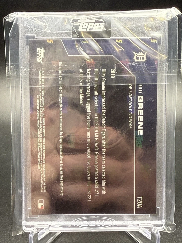 Riley Greene 2019 Bowman Next Auto #T20A /99 - Image 2 of 3