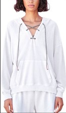 SUNDRY Sherpa Lace-Up Hoodie White Size 2 Medium