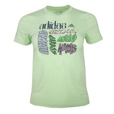 adidas Text Graphic Crew Neck Short Sleeve T-Shirt Youth Boys Size L Casual Top