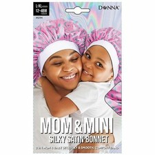 Donna Silky Satin Bonnet - Mom And Mini 2 PC Mother Daughter Set Bonnets