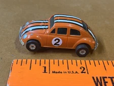 Aurora Model Motoring AFX Orange Stripes VW Bug Slot Car Racetrack Racing