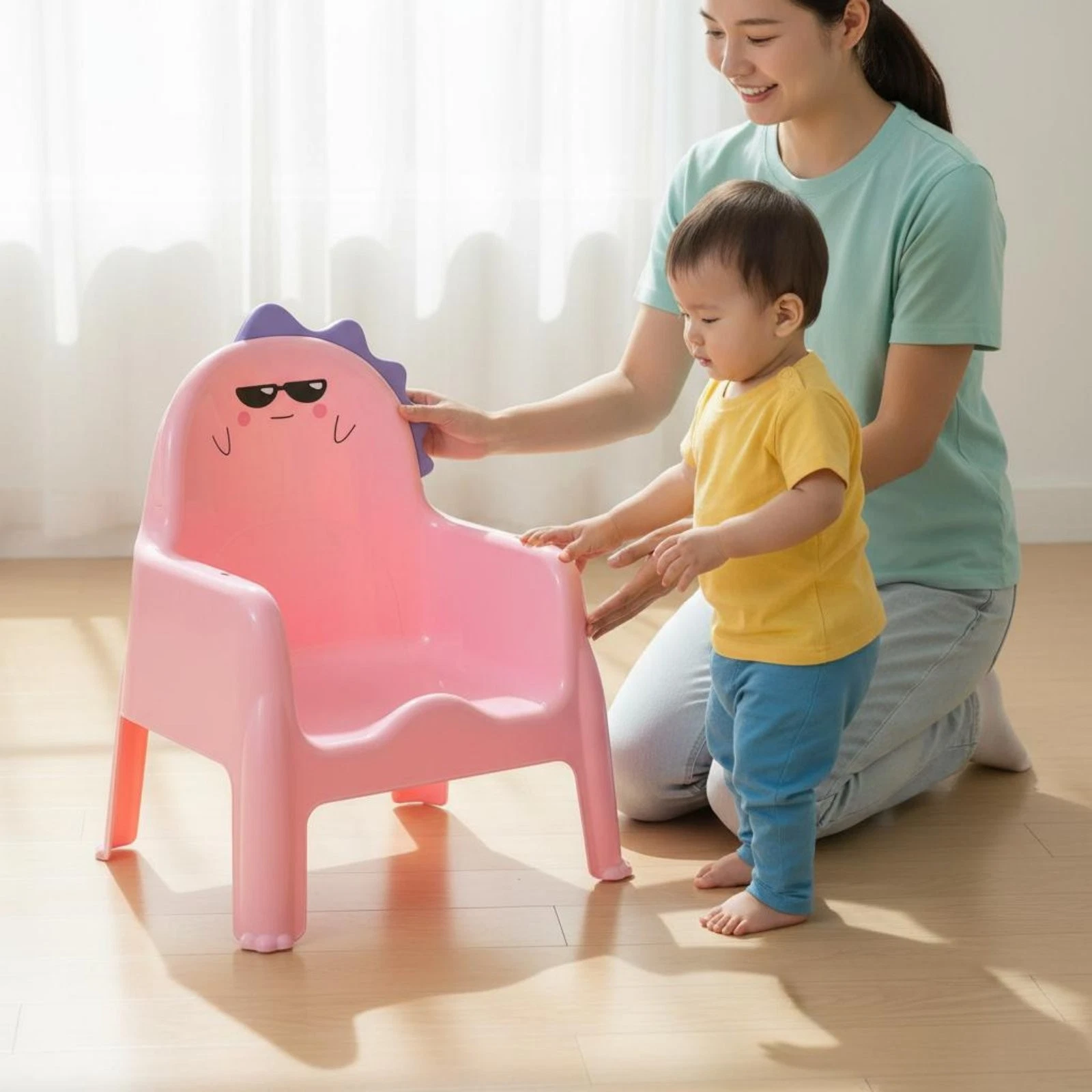 Baby Dining Stool Non-Slip Design Dinosaur Feeding Chair Multifunctional Use