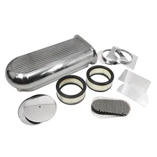 Polished Aluminum Hilborn Style Finned Air Scoop Single/Dual 4 Barrel Carburetor