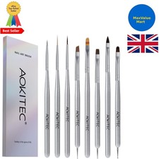 8-Piece Nail Brush Set with Double-Ended Tools for Intricate Nail Art Designs