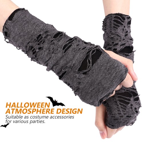  1 Paar Halloween Fingerlose Handschuhe Gummibandschuhe Punk Damen Herren Handschuhe Cosplay - Bild 5 von 9