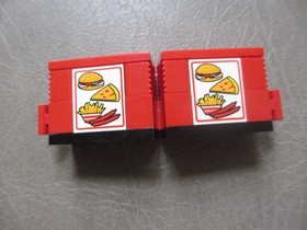 Lego Railway Express 4560, 4561 RED Hamburger Pizza Fries Food Crate 4864bpx1