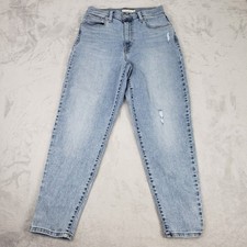 Levi's High Waisted Mom Jeans Light Wash Distressed Women's 29 90's Retro Style