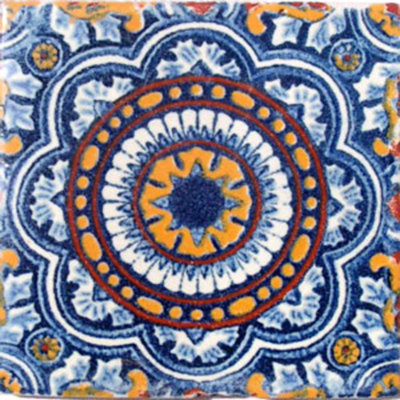 90 MEXICAN CERAMIC TILES WALL OR FLOOR USE CLAY TALAVERA MEXICO POTTERY #C055