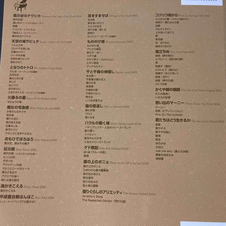 Studio Ghibli Best Album - Piano Solo Music Score NEW - Image 3 of 3