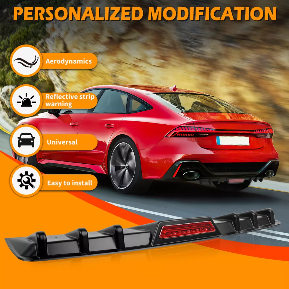 Difusor de parachoques trasero negro brillante labio de tiburón para Mercedes Benz W212 E63 AMG Foto 3 de 4