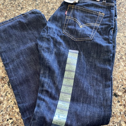Levi's 514 Straight Leg Jeans Boys 14 W27 L27 Dark Wash Regular Fit NWT - Picture 4 of 5