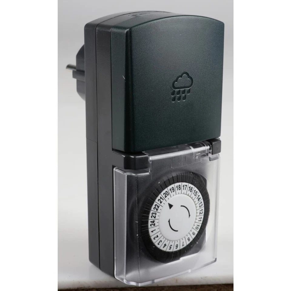 10x HEITECH Elektromechanische Zeitschaltuhr Klappdeckel Außen IP44 Garten Haus - Bild 3 von 4