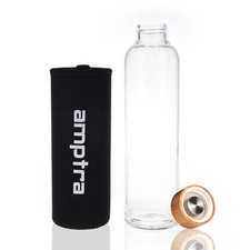 amptra Trinkflasche to go Glas schwarz 550ml ...