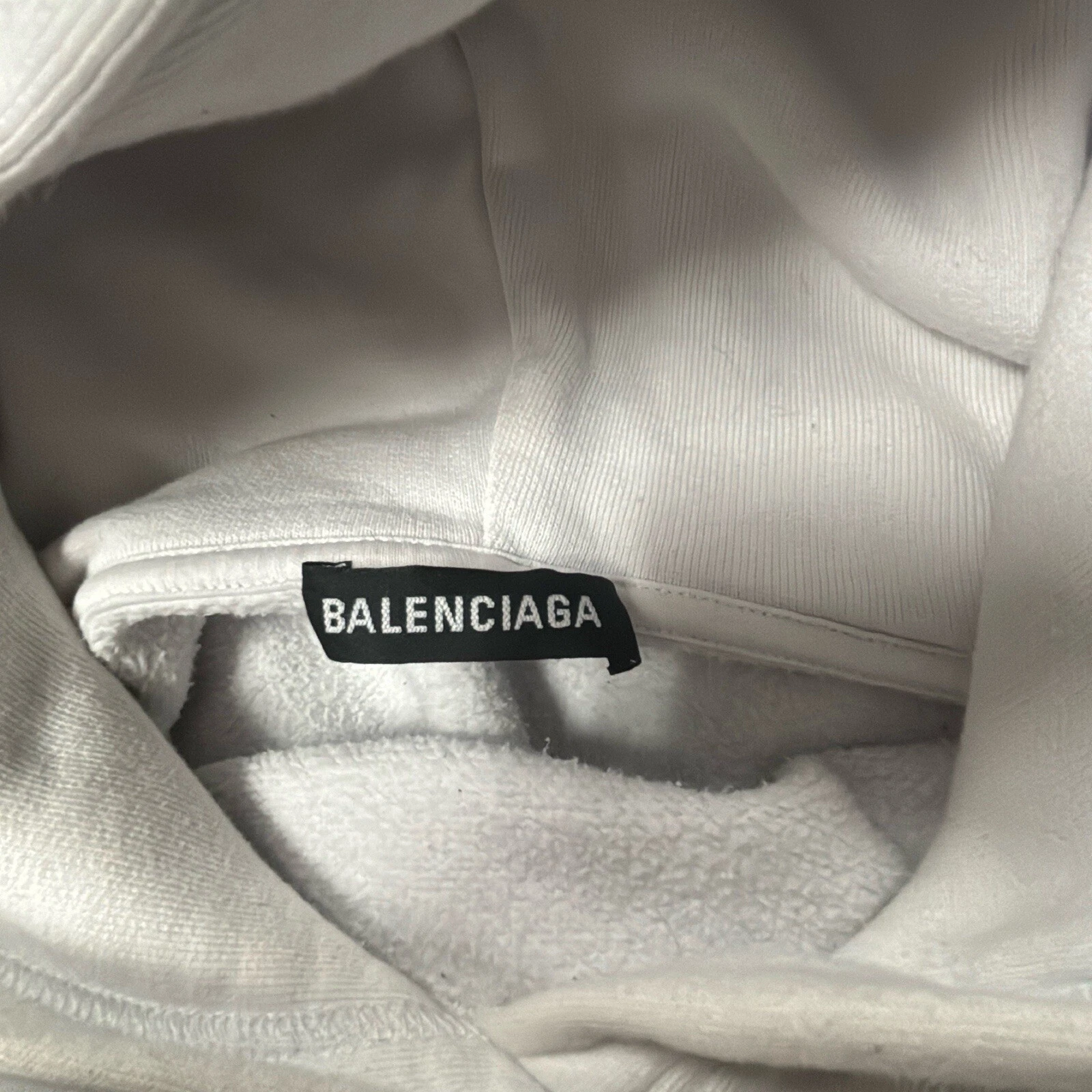 XS Felpa con cappuccio Balenciaga Bandiera Parigi in cotone uomo bianca