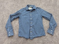 Abercrombie  Fitch Button Shirt Mens Medium Muscle Fit Blue Striped