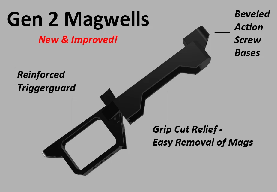 Remington 700 弹匣套件 - AICS 转换 - 银色 - 长动作 - DROP IN — 第 3/4 张图片