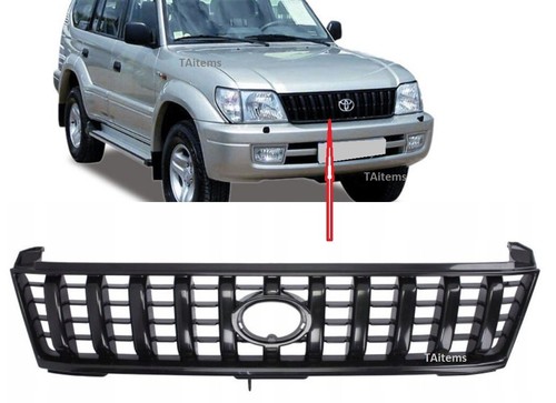 FRONT UPPER RADIATOR GRILL BLACK FITS FOR TOYOTA LAND CRUISER FJ90 1996-2002 - Picture 3 of 6