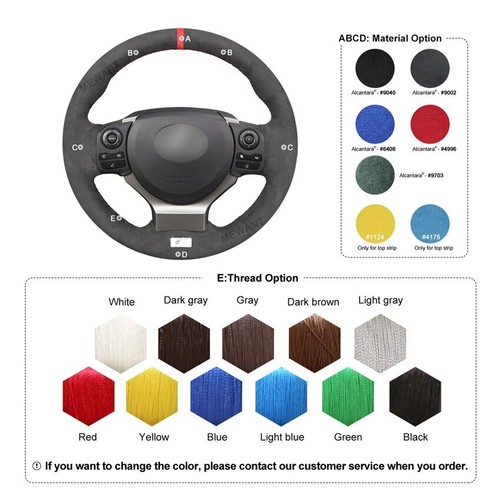 Cubierta de volante para Lexus IS 300h Alcantara envoltura cuero carbono gamuza A - Imagen 14 de 14