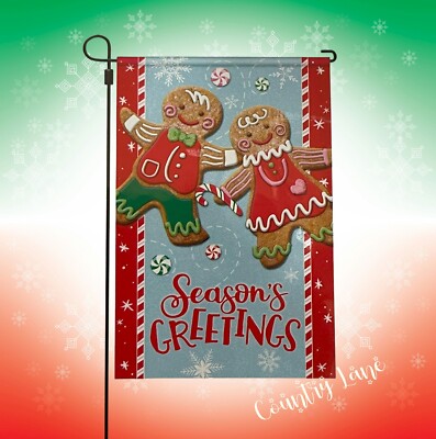 New Seasons Greeting Ginger Bread Christmas 12'' x 18'' Garden Flag