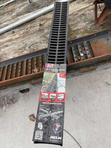 NEW Lot Of 3 New RLN 40” Channel Drains Black, for driveways, sidewalks & patios