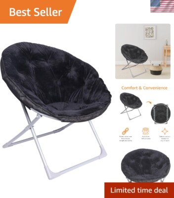Chic Faux Fur Chair with Durable Metal Frame - Perfect for Relaxing Spaces