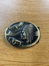 Native American Theme Belt Buckle