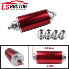AN6 AN8 AN10 High FLOW 100 Micron Cleanable Racing Inline Fuel Filter 58mm
