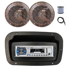 Pyle Marine Radio, Spa Bezel,Adapter, Antenna,Wire, 2x 6.5" 150W Speaker Camo 