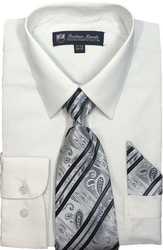 New Men's Dress Shirt w/ Matching Tie and Handkerchief Set SG-21B - Picture 14 of 30