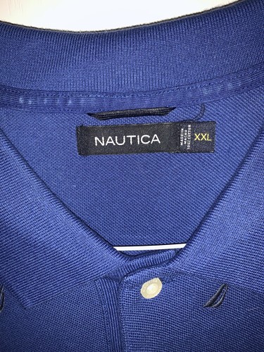 Nautica ~ XXL ~ dunkelblau ~ bestickte Segelboote ~ Baumwolle ~ SS Poloshirt - Bild 2 von 3