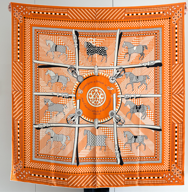 Horse tack Print 100% Twill Silk Bandana Scarf 135X135cm Neckerchief Shawl wrap